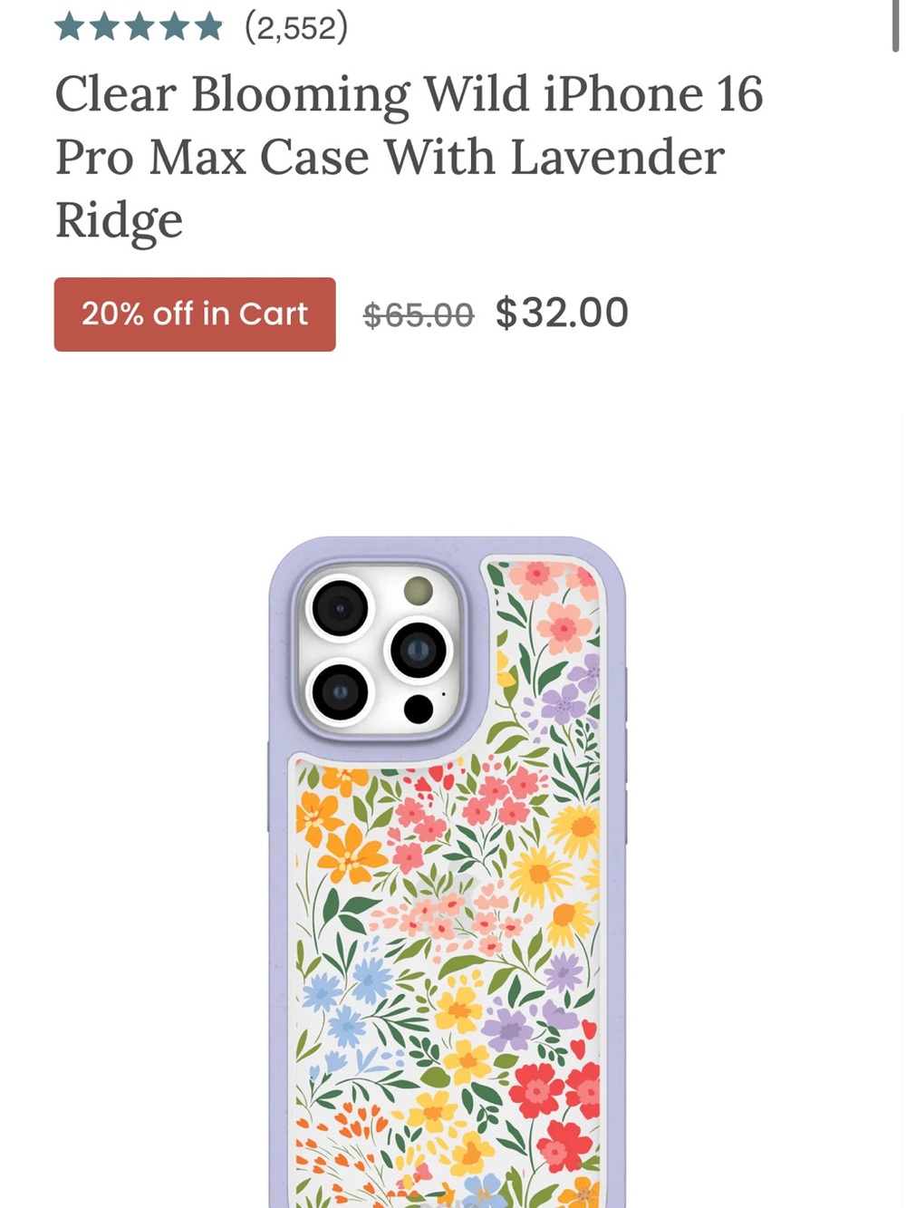 Clear Blooming Wild iPhone Case with Lavender Ridge - Floral Design